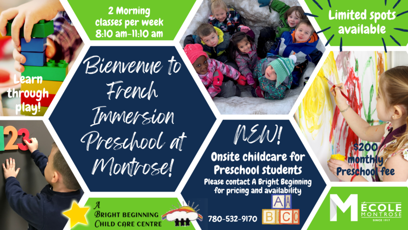 French Immersion Preschool Poster