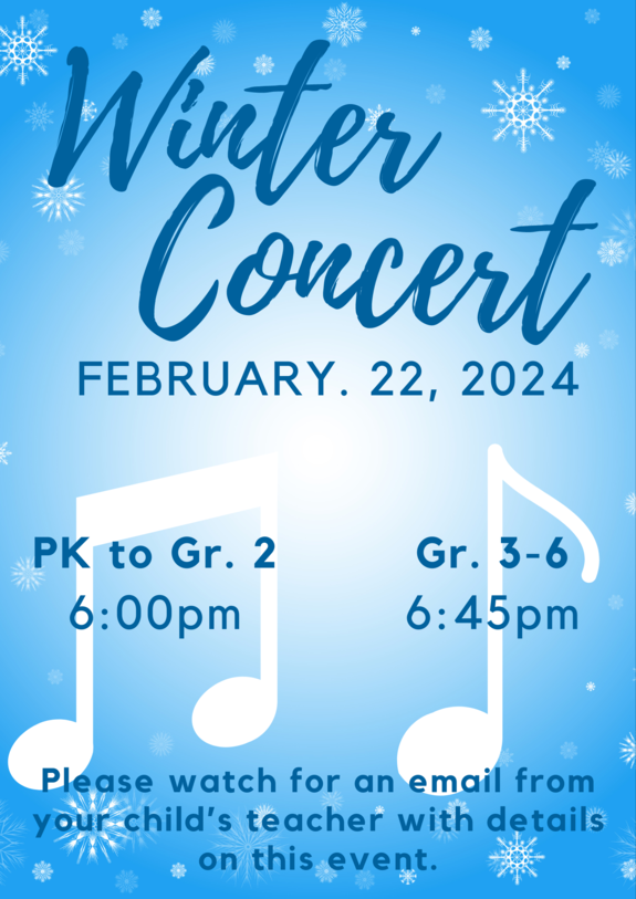 Winter Concert date and times